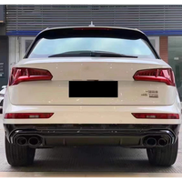 Diffuseur de pare-chocs arrière noir brillant avec séparateur LiP et embouts d'échappement quadruples pour Audi Q5 SQ5 B9 2018-2025