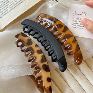 Pince à cheveux banane rétro imprimé léopard, grande taille, pour demi-queue de cheval, accessoires pour femmes et filles - Product Image 2