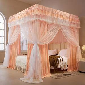 4 Corners Post <b>Canopy</b> <b>Bed</b> Curtains with Dustproof Top Cover Breathable Tent <b>Canopy</b> <b>Mosquito</b> <b>Net</b> for Adults - Product Image 6
