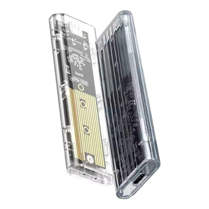 Adaptateur externe Type C PCI-e, boîtier M2 NVMe SSD, 10 Gbps USB, plastique transparent, M.2 SSD NGFF double protocole, transparent, M2 SSD - Product Image 1