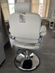 Poltrona da <span class=keywords><strong>Barbiere</strong></span> Bianca Professionale con Pompa Idraulica Resistente, Altezza Regolabile, Arredamento per Parrucchieri <span class=keywords><strong>e</strong></span> Barbieri - Product Image 5