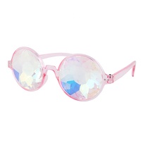 Lunettes de soleil kaléidoscopiques à strass arc-en-ciel pour festival de musique, lunettes à réfraction prismatique