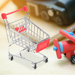 Mini sắt lưu trữ giỏ hàng hình chữ nhật mô phỏng Giỏ mua hàng cho không gian nhỏ sáng tạo kim loại lưu trữ giỏ hàng - Product Image 1