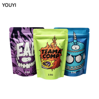 Sachet refermable personnalisé avec impression numérique, finition mate, anti-odeur, de qualité alimentaire, 3,5 g, en Mylar, pour tabac, collations, aliments pour animaux