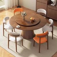 Ensemble de table à manger moderne de style européen avec plateau tournant, mobilier de maison pour appartement, assemblé, durable, écologique, utilisation hôtelière, taille standard