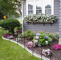 Clôture de jardin en métal 10 panneaux sans creuser, bordure décorative pour jardin avec piquets de fixation au sol pour parterres de fleurs, vente en gros