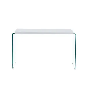 豪华现代操作台1件欧式风格桌子免费送货带玻璃顶部瀑布黑色设计师沙发端