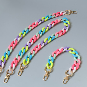 Rewin pulseira acessórios de decoração, faixa de bolsa skinny de acrílico colorida, transversal, arco-íris de plástico, alça de substituição - Product Image 1