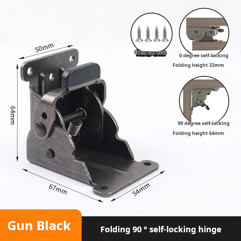 0-90 degree folding hinge gun black