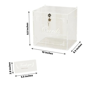 Wholesale Custom for Morden <b>Clear</b> Acrylic Wedding <b>Gift</b> Money Card <b>Box</b> with Lock for Wedding Accessories - Product Image 3