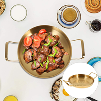 Assiette Moderne en Acier Inoxydable de Haute Qualité pour Paella, Écologique, Argentée/Dorée, Idéale pour la Cuisson des Plats Chauds et des Ragoûts
