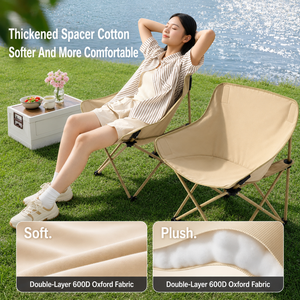 Portable Modern High Back <b>Moon</b> <b>Chair</b> Heavy Duty Stainless Steel Frame Folding <b>Camping</b> <b>Chair</b> for Outdoor Garden Park Fishing - Product Image 6