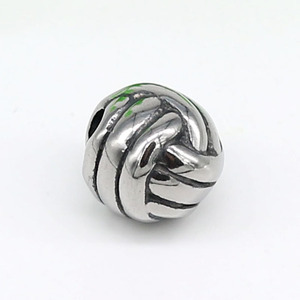yunnique Stainless Steel Soccer Ball <b>Spacer</b> Beads Round For Bracelet Making - Product Image 1
