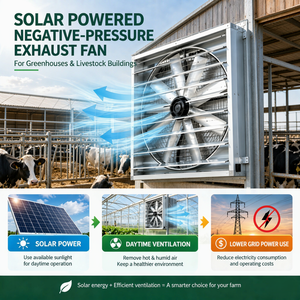 Ventilateur <span class=keywords><strong>d</strong></span>'extraction solaire de 48 pouces 46700CMH, ventilateur de ventilation à pression négative industriel, alimenté par l'énergie solaire, pour entrepôt, serre, usine, <span class=keywords><strong>ferme</strong></span> - Product Image 4
