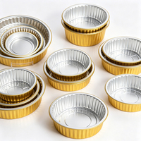 Conteneur en aluminium doré pour restaurant commercial, compatible micro-ondes, pour hotpot, soupe, écrevisses, aliments surgelés, emballage de plats préparés