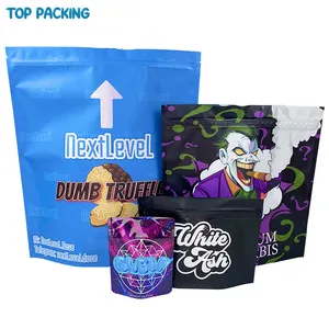 Custom Printed Edible Seed Holographic Plastic Bag Foil Child Proof Doypack Zipper Packaging Mylar Bags 3.5g Smell Proof