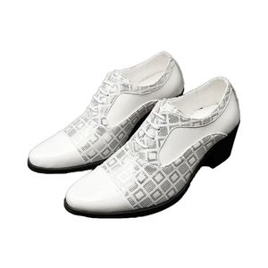 Men's Casual Oxford Leather Shoes <b>Height</b> <b>Increasing</b> Dress Shoes Comfortable Pointed Head <b>Insole</b> Slip-On Anti-Slip Oxfords Shoes - Product Image 4