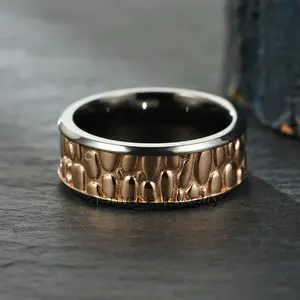 Joyería Gentdes, anillo de cobalto con bordes biselados negros de 8MM, anillo de cromo de cobalto para hombres, banda de boda