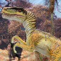 Modelo de Dinosaurio Velociraptor Animatrónico, Dinosaurio Raptor Realista de Tamaño Natural para Decoración de Parques de Atracciones y Carnavales