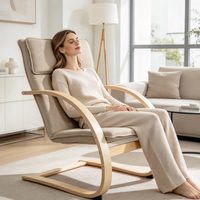 Fauteuil de beauté professionnel personnalisable en bois courbé, monoplace, avec accoudoirs en bois massif, pour salons et mobilier de maison