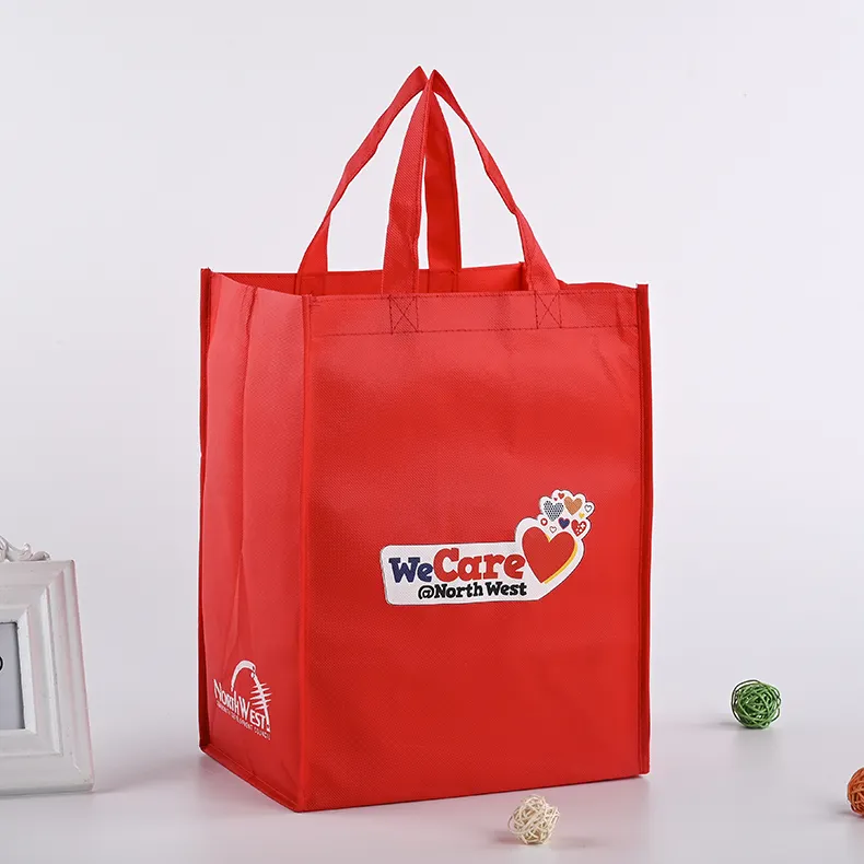 2022 Hot Sell Eco Recycle Reusable Grocery Non Woven Bags Tote Ecological Non-woven Shopping Bag Wholesale With Custom Logo