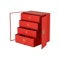 Boîte cadeau à tiroirs multicouches avec logo personnalisé, vente en gros d'usine, emballage rigide en carton pour les aliments et les cosmétiques de Noël