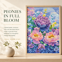 Kit de Peinture Diamant 5D KS Craft Motif Fleur Épanouieuse, Perles Rondes Spéciales, Écologique, Décoration Murale Florale DIY, Cadeau