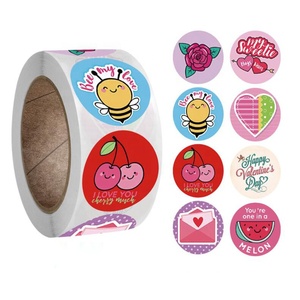 500PcsHappy Autoadesivo di Giorno di san valentino I LOVE YOU Cuore A Forma di Cuore di Carta Ape Fiore della Rosa Etichetta Adesiva Regalo Scatola di decorazione - Product Image 2