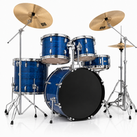 Batterie de percussions DW11 bleue 5 pièces avec coquilles en érable et bouleau, tailles 10, 12, 14, 16, 22 pouces et 3 cymbales en laiton B8 pour la pratique à domicile et en studio