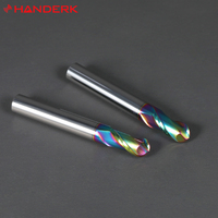 HANDERK Fraise en bout à nez sphérique 55HRC à 2 cannelures avec revêtement DLC pour outils de coupe CNC