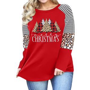 Plus Size Christmas <strong>T</strong> <strong>Shirt</strong> Women <strong>Xmas</strong> Leopard Plaid Trees Print Tees Casual Long Sleeve Holiday <strong>Shirts</strong> Top - Product Image 2