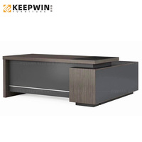 Bureau de direction en L de 2m avec armoire latérale de rangement Table de bureau moderne pour directeur de Offre Spéciale