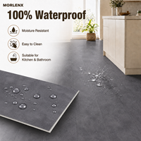 Lantai Vinyl SPC MORLENX Abu-abu Beton, Tampilan Batu, Inti Keras, Anti-Selip, Tahan Aus, Sistem Klik, untuk Penggunaan Komersial