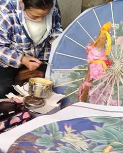 Sombrilla de Tela de Seda de 82/84 cm para Mujer, con Diseño de Flores de Cerezo Japonesas, Baile Antiguo, Decorativa, de Papel Encerado Chino, Arte Folclórico Tallado - Product Image 5