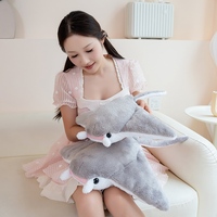 Peluche Manta Ray Mignonne, Douce et Moelleuse, Poupée Requin Rembourrée, Coussin Décoratif Animal Marin pour Canapé et Chambre