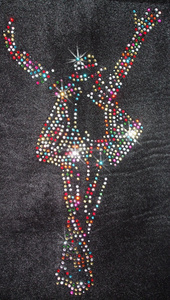 Motivo Termoadesivo Personalizzato in Cristallo Lucido 'The King of Pop' per Magliette, Trasferimenti in Cristallo con Stampa a Caldo 'Michael King of Pop Star' - Product Image 2
