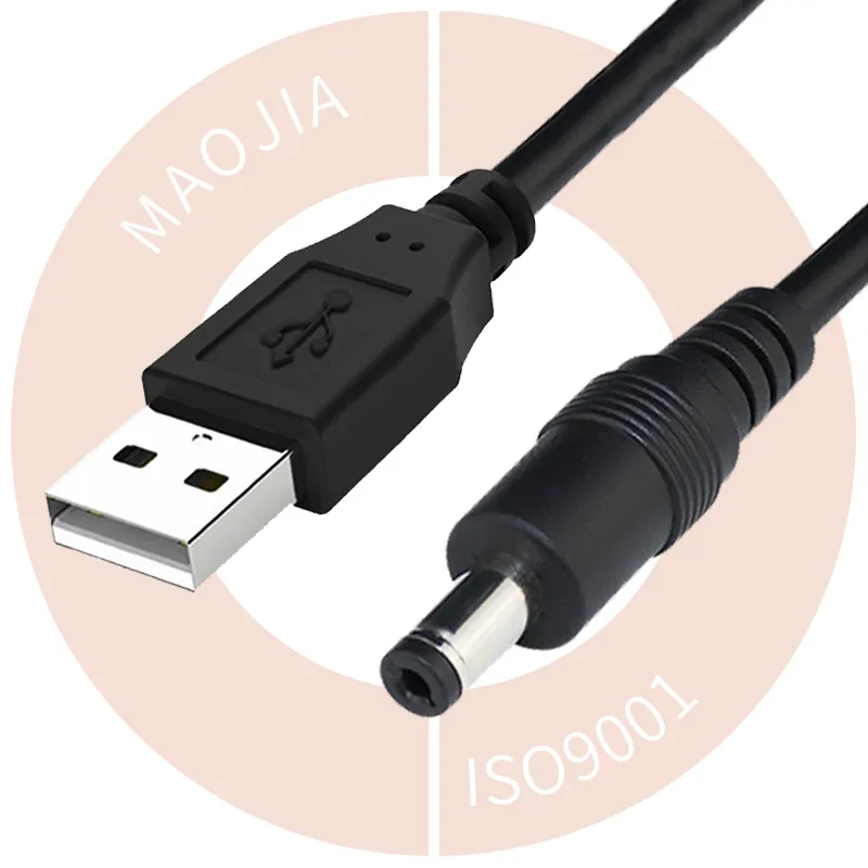 주문 1m 20AWG USB 2.0 A 남성 DC 5.5*2.1 5V DC 배럴 모양의 잭 전원 케이블 전원 코드 연장 케이블