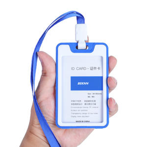 Mode plastique dur couleur travail porte-<span class=keywords><strong>carte</strong></span> d'identité personnel simple face école lanière nom porte-Badge étui sans ficelle - Product Image 1