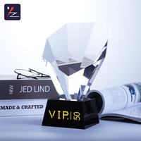 Nouveau design, trophée en cristal de verre écologique fait main en forme de coquille, logo personnalisé, plaque en cristal transparent, récompenses noires