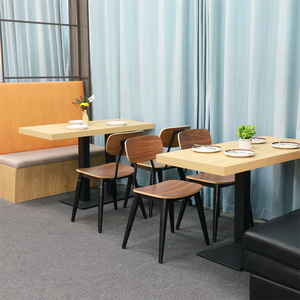 Ristorante <span class=keywords><strong>Cafe</strong></span> singolo doppio tavolo in pelle Set laminato sedia da tavolo mobili moderni - Product Image 1