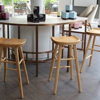 Tabouret de bar haut de style industriel, chaise de bar moderne minimaliste, tabouret de cuisine en chêne, aspect rustique