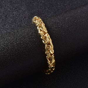 Premium Robust Layered Polished Timeless Durable Wholesale Chunky Geometric <b>Copper</b> 18K Gold Plated Chain Link <b>Bracelet</b> for - Product Image 4