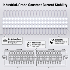 Module LED 2,5W de marque, 3 LED, blanc froid 5000K 6500K, technologie à courant constant DC 12V, utilisation extérieure - Product Image 4