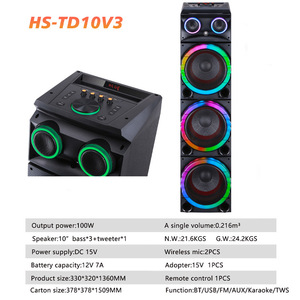 TD10V3 tre da 10 pollici altoparlante da palco portatile Party Dj per esterno Karaoke altoparlante Altavoz De Karaoke con microfono senza fili - Product Image 5
