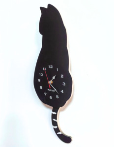 Reloj de péndulo de gato, reloj de pared de gato de madera que no hace tictac, reloj de animales de alta precisión súper silencioso para habitación de niños - Product Image 3