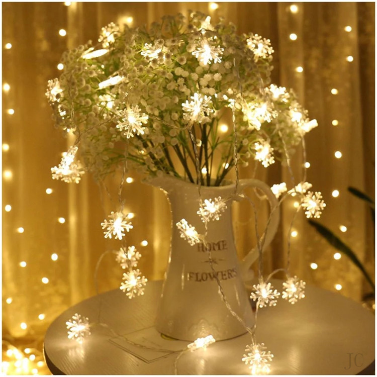 Juncheng Christmas LED Snowflake String Light - 1m 10 LEDs Fairy Lamp
