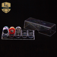 Boîte de rangement pour 100 jetons LANGE LA-T01, présentoir professionnel en acrylique transparent pour casino, plateau à jetons de poker avec couvercle