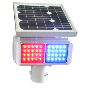 Luz de Advertência Solar CadSolar Vermelha e Azul com 20 LEDs, IP65, Visibilidade de 1000m, Operação 24h, 40 Flashes/Min, Segurança no Tráfego - Product Image 3