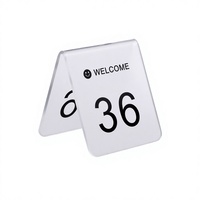 Support de numéro de table en acrylique en forme de V personnalisé, support de réservation, support d'affichage, porte-menu avec code QR pour restaurant, hôtel, café