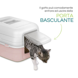 Bac à litière fermé pour chat avec filtre à charbon actif 48x38x32 cm, facile à nettoyer pour chats et lapins - Product Image 5